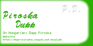 piroska dupp business card